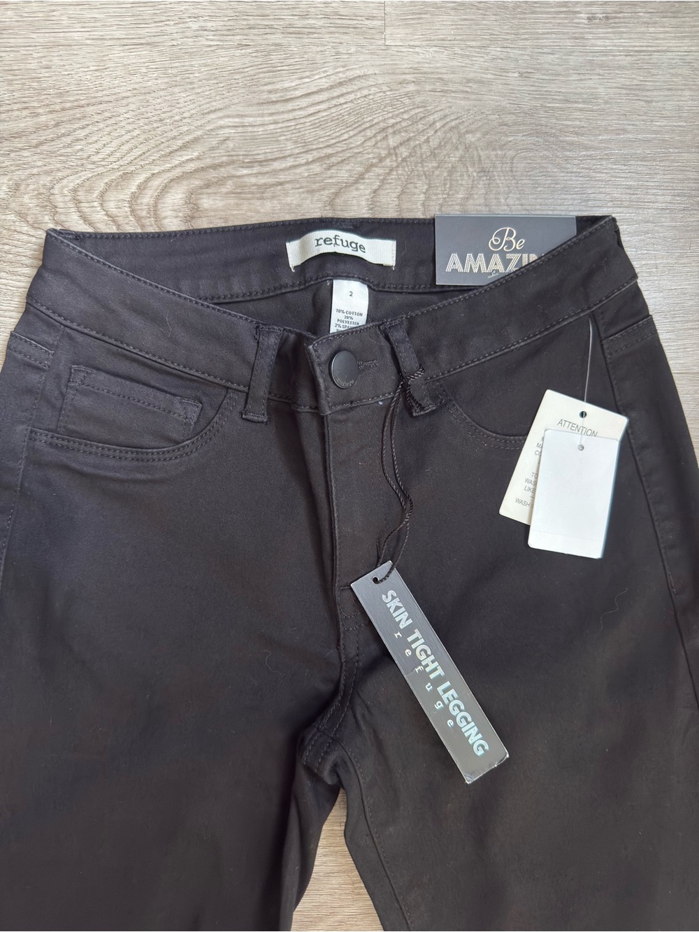 Refuge Skin Tight Legging Black Skinny Pants Jeans Size 2 NWT - Picture 2 of 7
